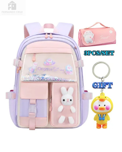 MOCHILA CONEJO CON COMPARTIMIENTOS